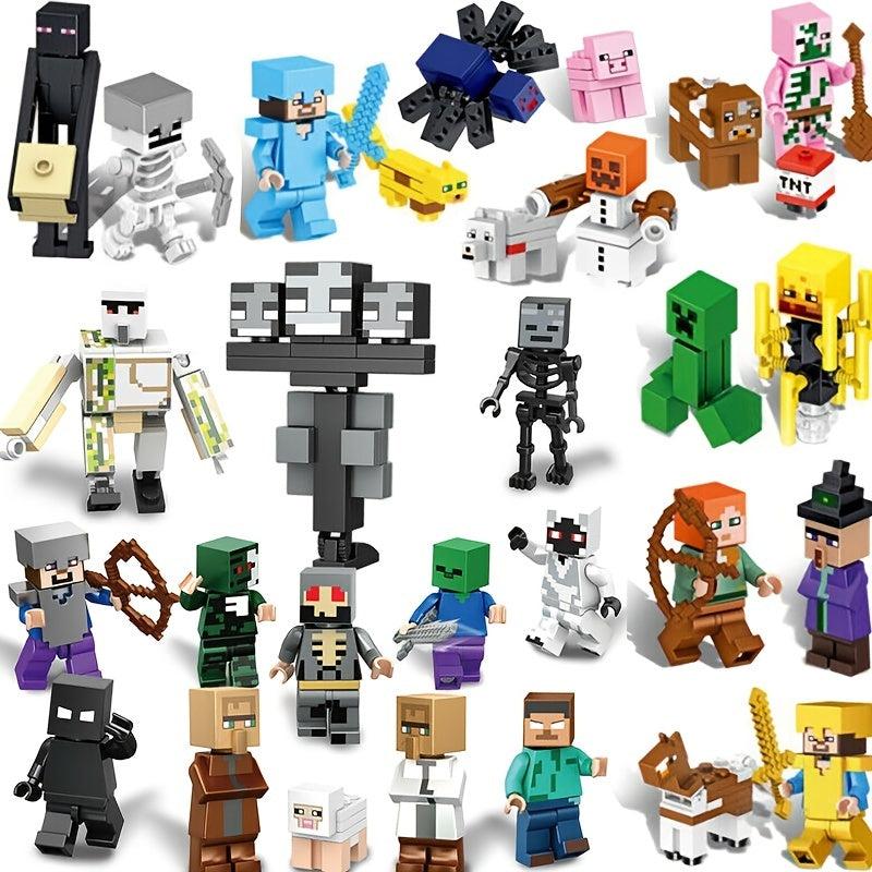 3D Game Minifigures Assembly Building Blocks Mini Action Dolls Educational Toys