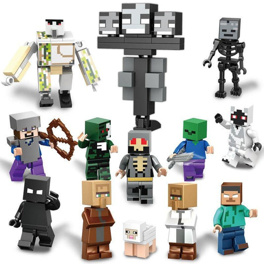 3D Game Minifigures Assembly Building Blocks Mini Action Dolls Educational Toys