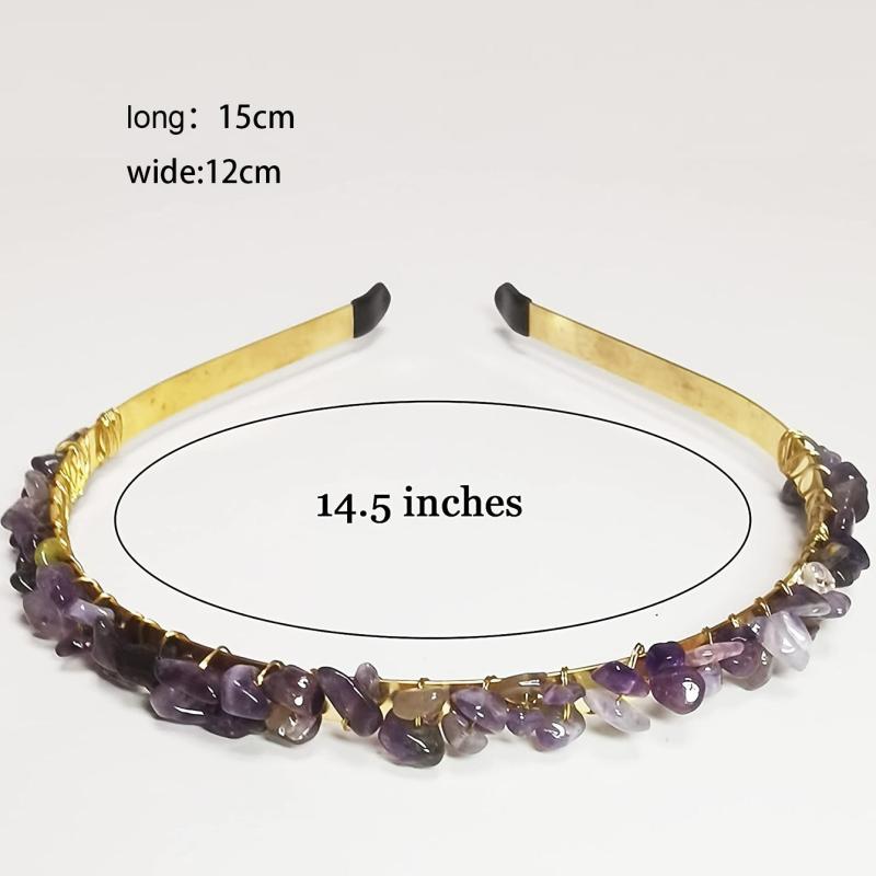 Pink Crystal Amethyst Headband Mermaid Princess Hair Accessories