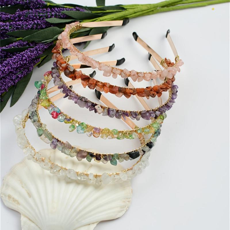 Pink Crystal Amethyst Headband Mermaid Princess Hair Accessories
