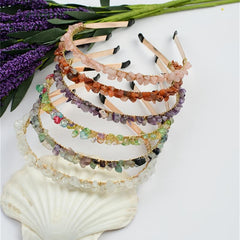 Pink Crystal Amethyst Headband Mermaid Princess Hair Accessories