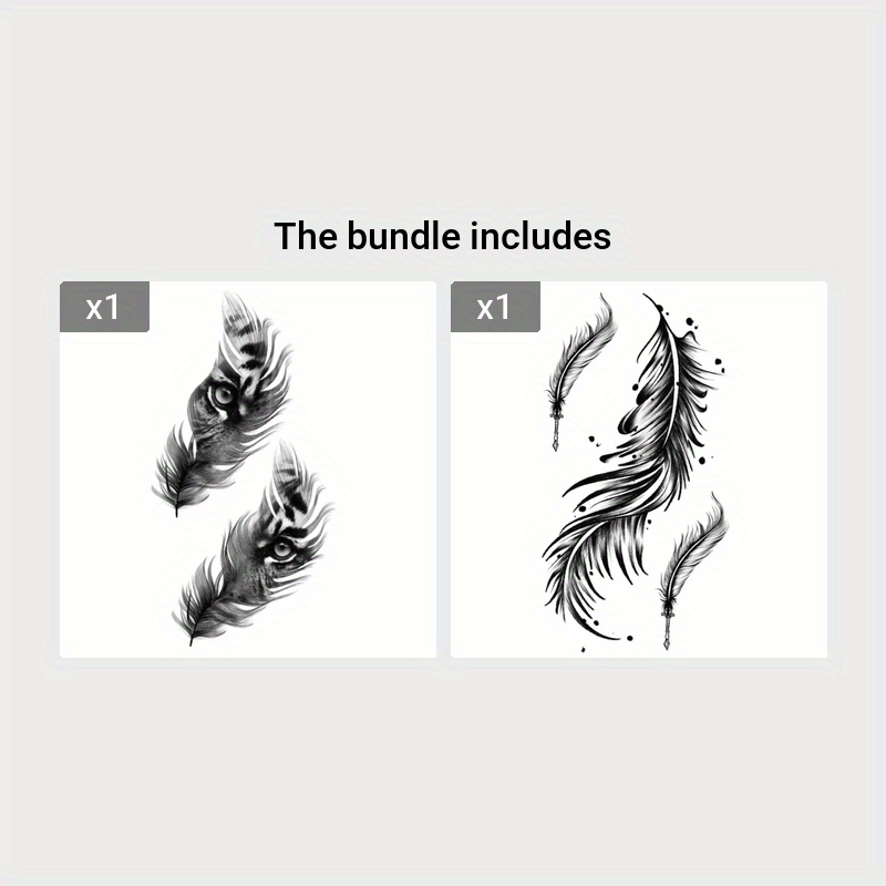 Feather Pattern Waterproof Temporary Tattoo Stickers