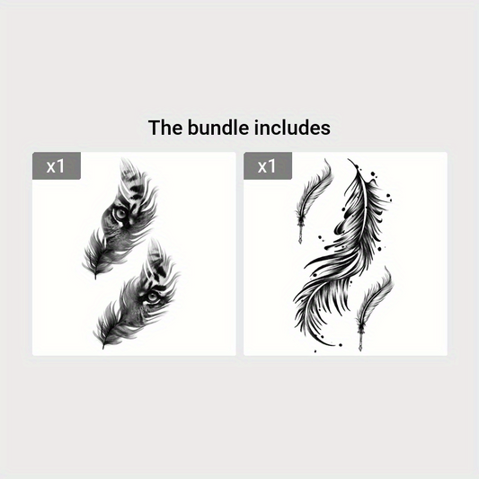 Feather Pattern Waterproof Temporary Tattoo Stickers