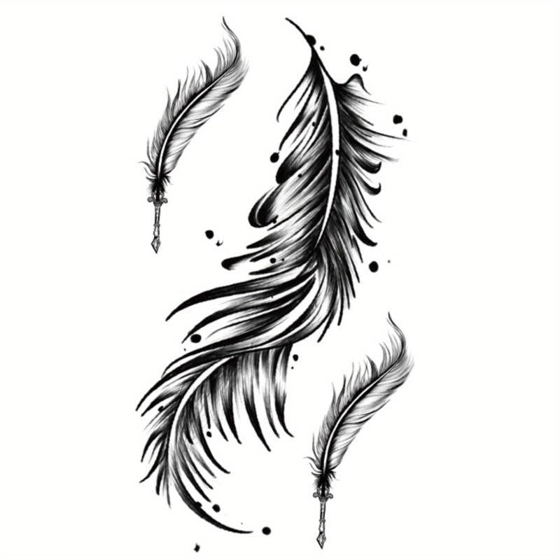Feather Pattern Waterproof Temporary Tattoo Stickers