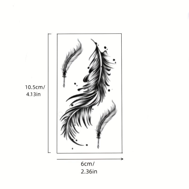 Feather Pattern Waterproof Temporary Tattoo Stickers