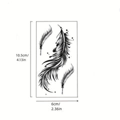 Feather Pattern Waterproof Temporary Tattoo Stickers