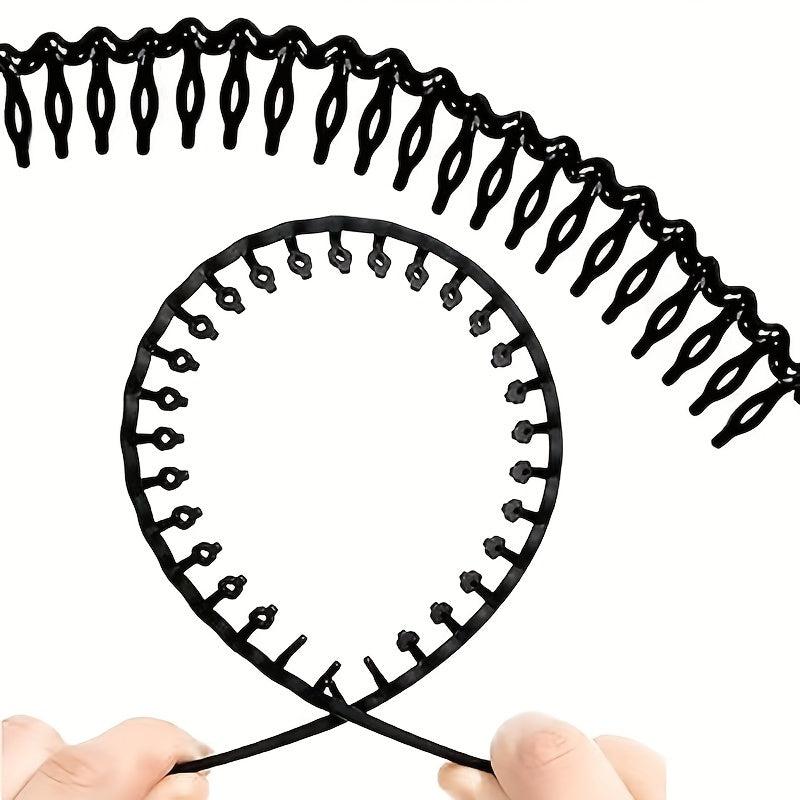 8pcs Anti-slip Plastic Headbands With Tooth Comb Bright Hairbands