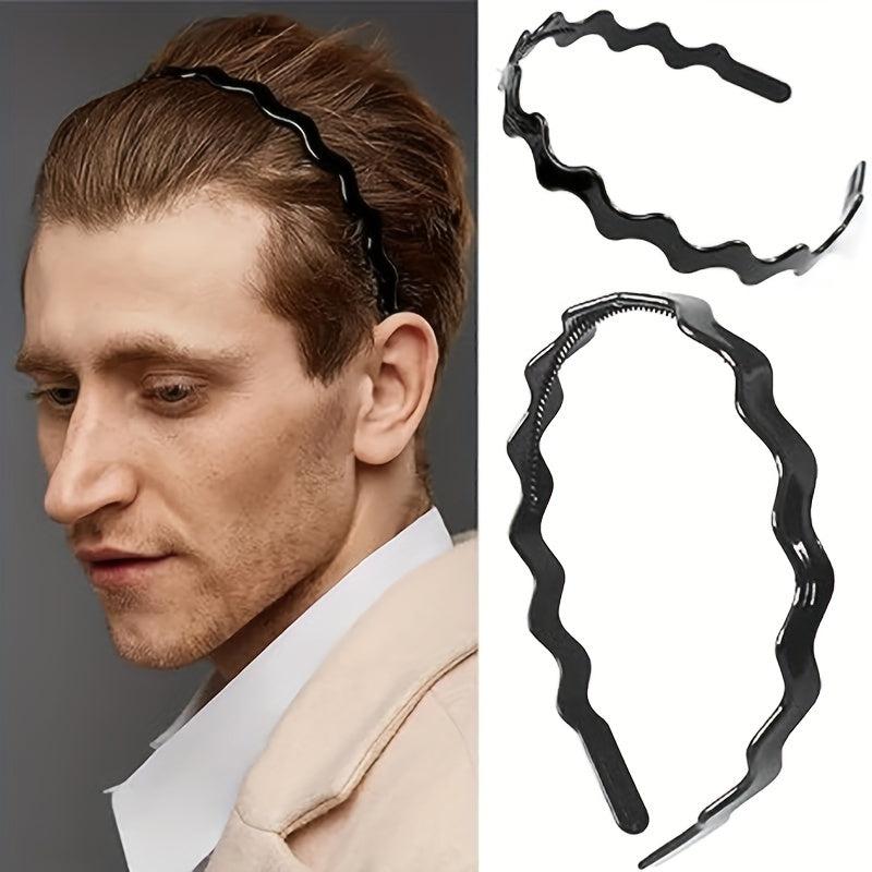 8pcs Anti-slip Plastic Headbands With Tooth Comb Bright Hairbands