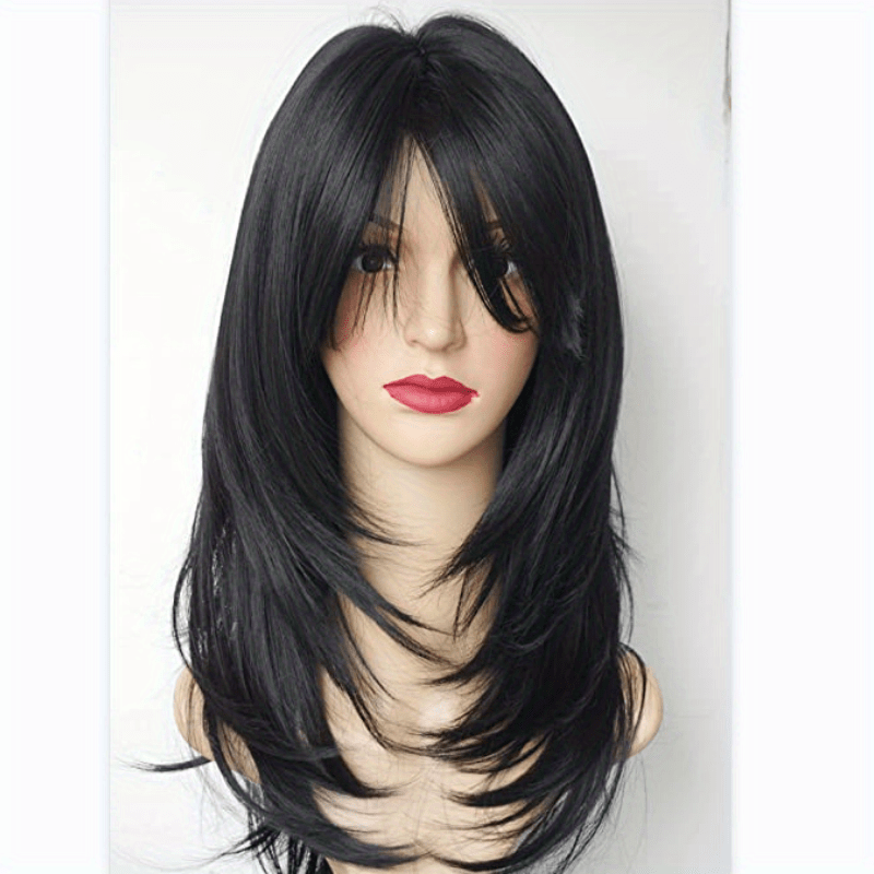 Brown Linen Mixed Medium Straight Hair Wig