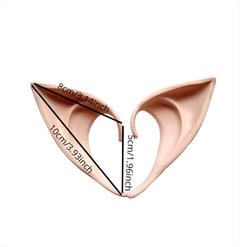 2Pcs Latex Fairy Pixie Elf Ears LARP Halloween Party Prosthetic Tips Ear