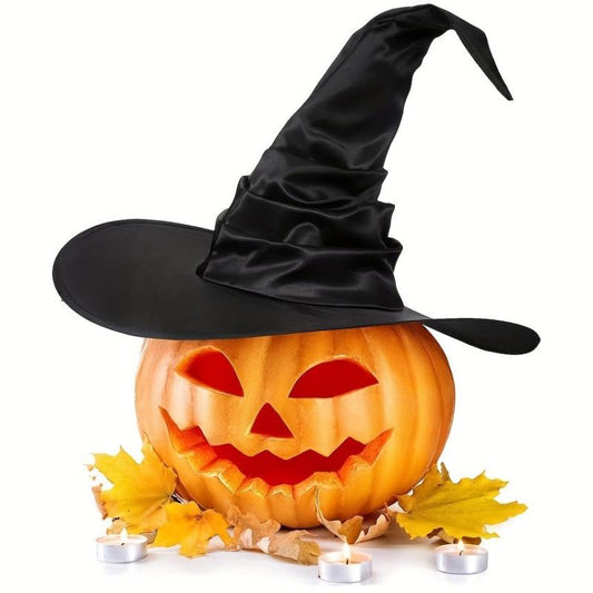1pc Halloween Witch Hat Costume Props Party Decor Wrinkled Witch Hat