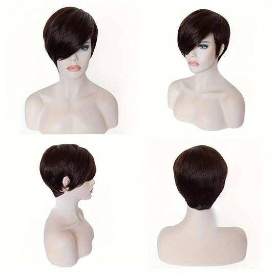 Short Curly Bangs Wig Elf Wig Natural Fluffy Synthetic Wig For Women