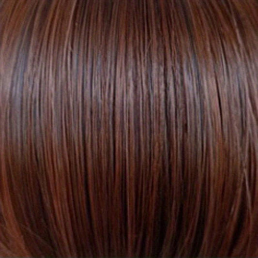 Women's Long Hair Synthetic Wig Brown Diagonal Bangs Fashionable Head Cover