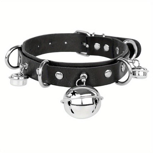European American Cosplay Collar Leather Bell Neck Jewelry