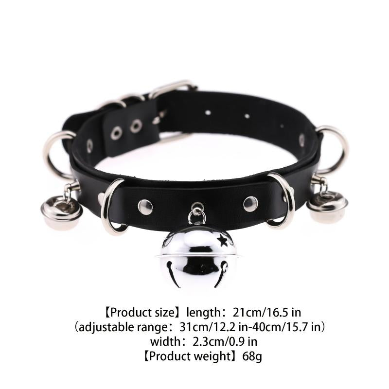 European American Cosplay Collar Leather Bell Neck Jewelry