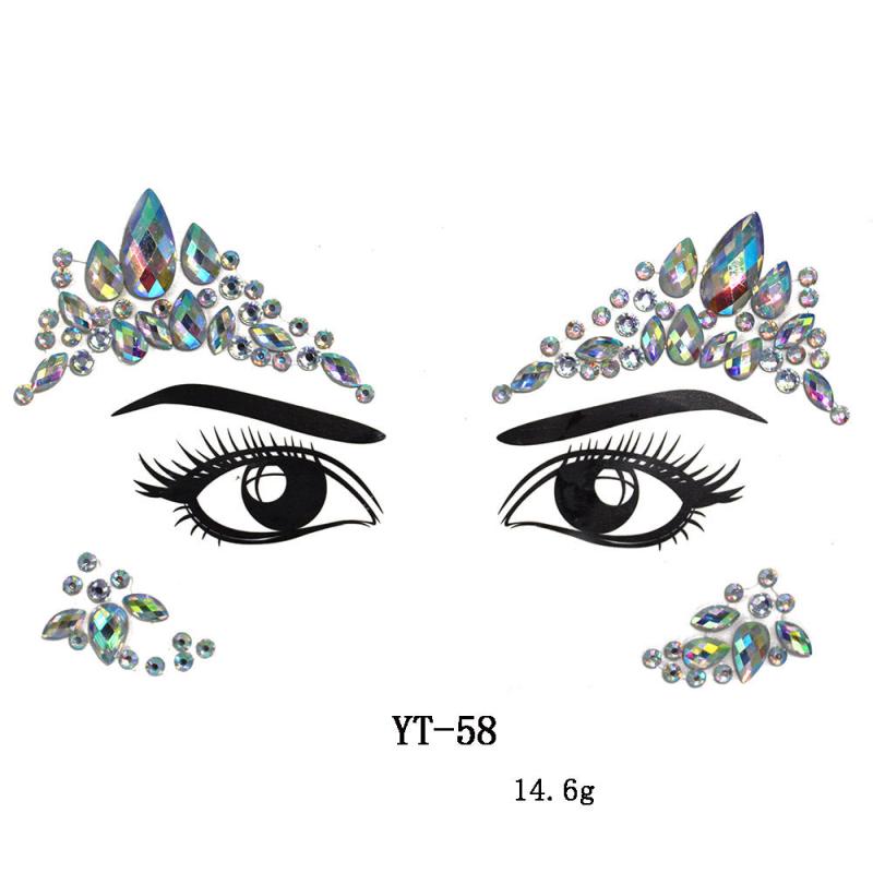 3D Masquerade Face Decoration Eco-Friendly Acrylic Drill Sticker