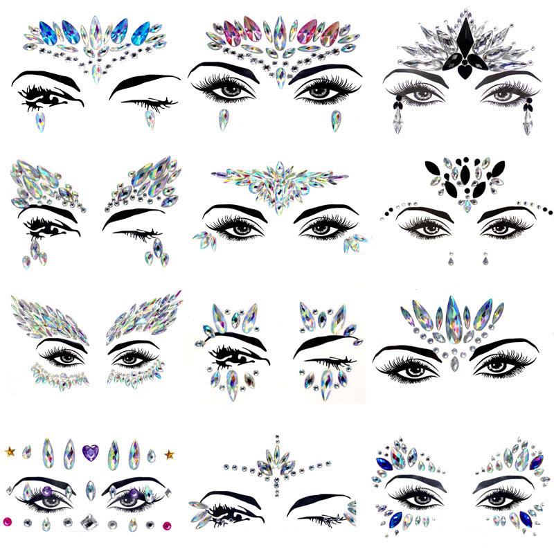 3D Masquerade Face Decoration Eco-Friendly Acrylic Drill Sticker