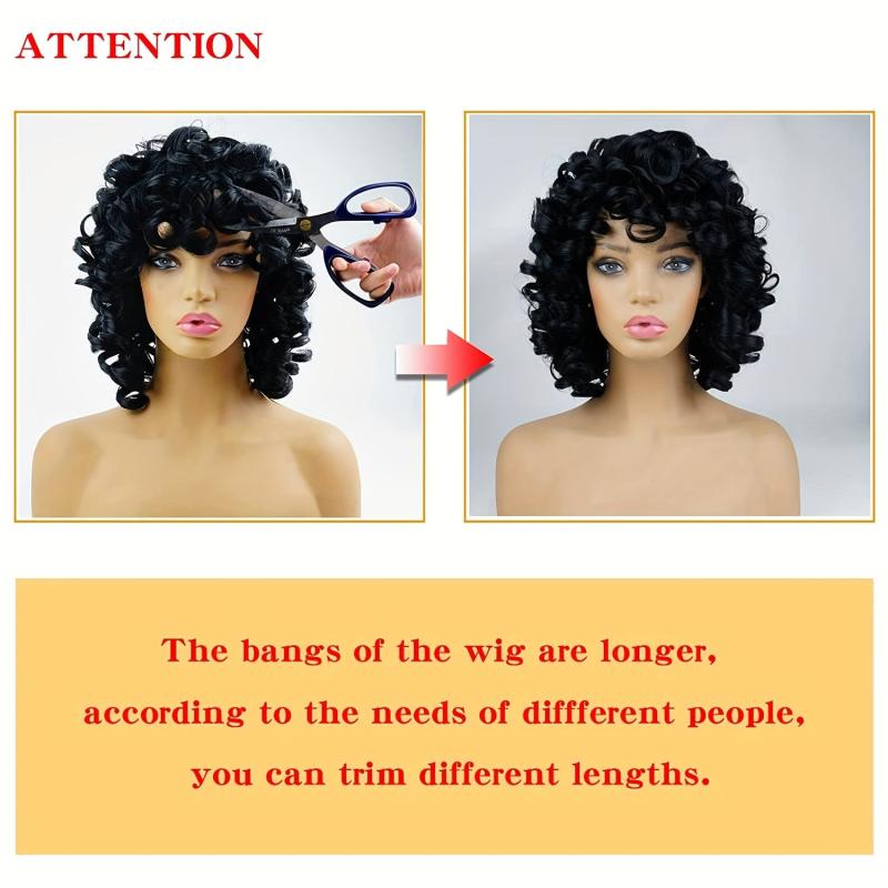 Rose Net Short Curly Hair Wig Natural Appearance Synthetic Wig