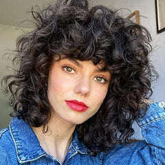 Rose Net Short Curly Hair Wig Natural Appearance Synthetic Wig