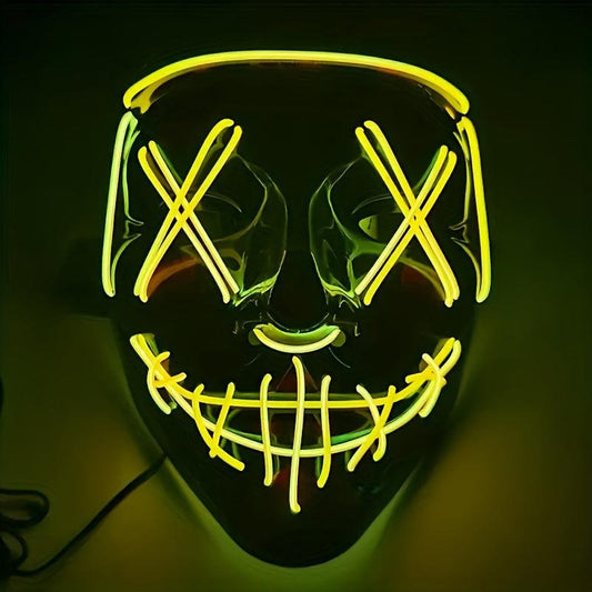 Men's Halloween LED Light-Up Mask V Belt Grimace Prop