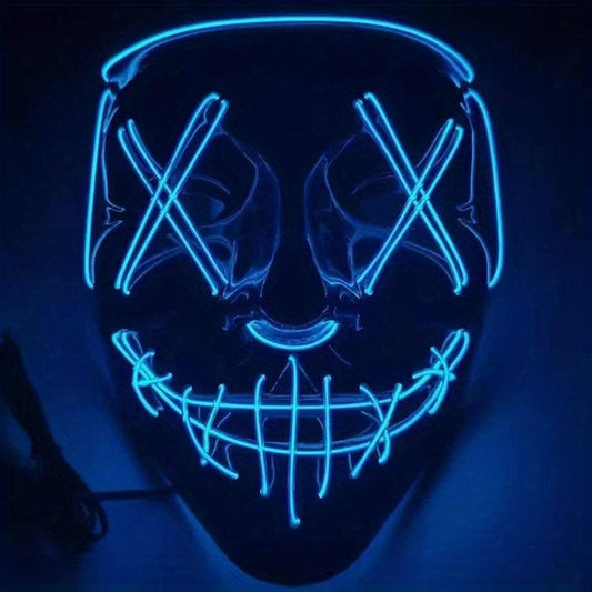 Men's Halloween LED Light-Up Mask V Belt Grimace Prop