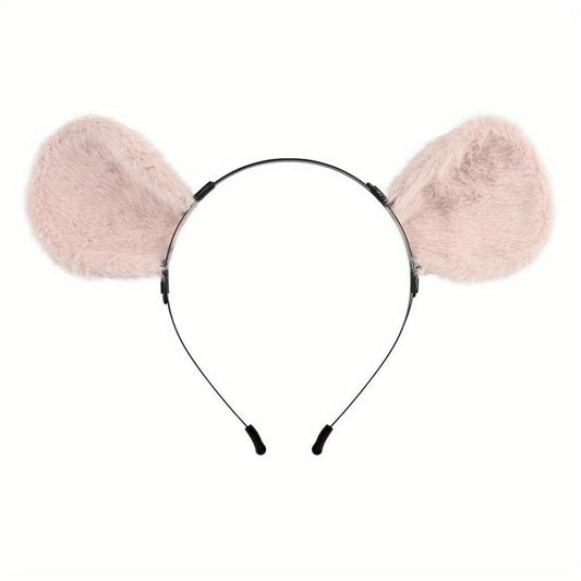 Grey Mouse Ears Hair Hoops Hamster Tail Set Cosplay Accessories