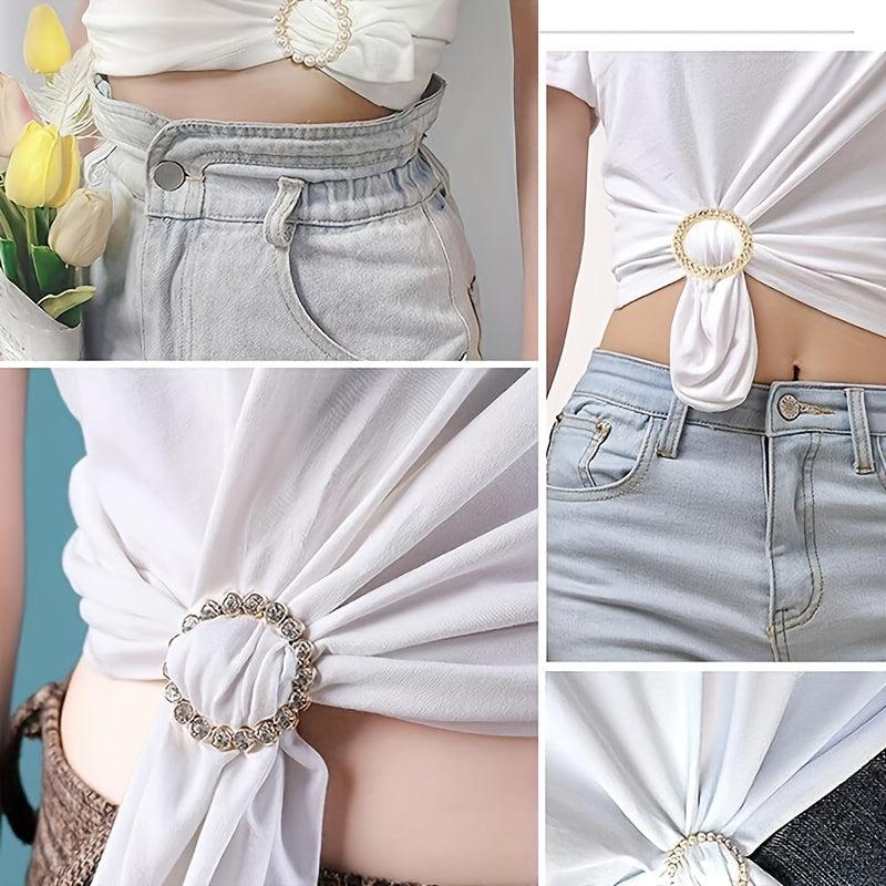 3pcs Alloy Metal T Shirt Clip Ring Large Size T Shirt Scarf Clip For Women Girls