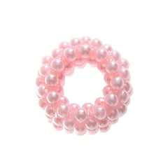 2PCS Elastic Ponytail Wide Brimmed String Pearl Hair Ring Girl's Hollow Circle