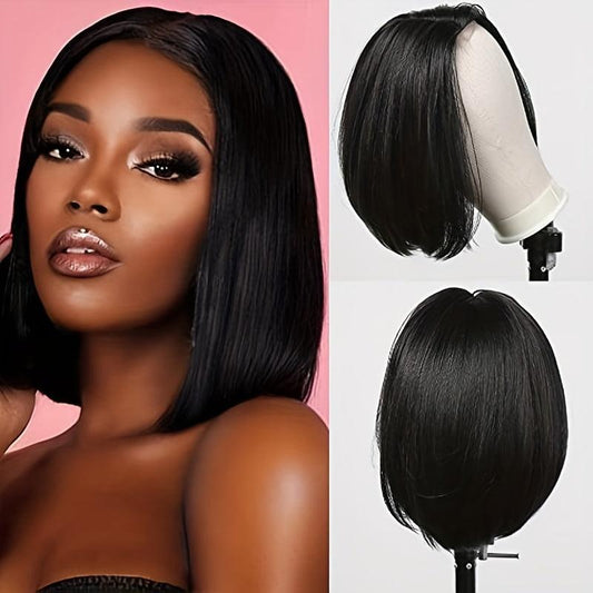 Short Wave Wig Female Middle Part Hairline Wig High Heat Synthetic Fiber Wig