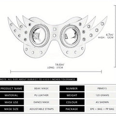 Punk Style Party Decors Half Face Mask PU Leather Eye Mask With Wings