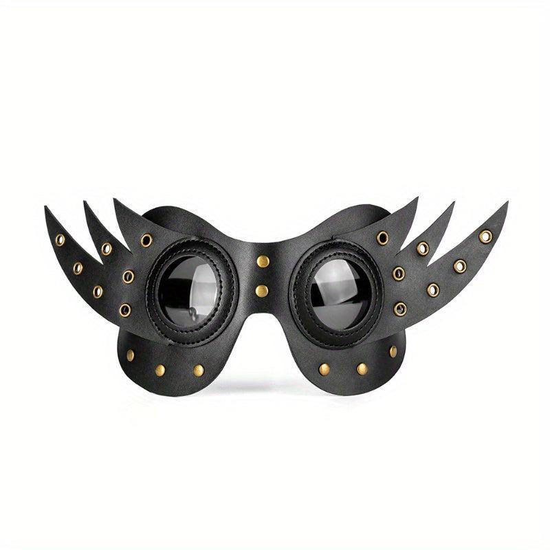 Punk Style Party Decors Half Face Mask PU Leather Eye Mask With Wings