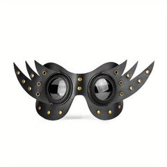 Punk Style Party Decors Half Face Mask PU Leather Eye Mask With Wings