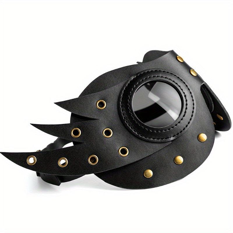 Punk Style Party Decors Half Face Mask PU Leather Eye Mask With Wings