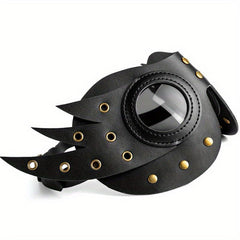Punk Style Party Decors Half Face Mask PU Leather Eye Mask With Wings
