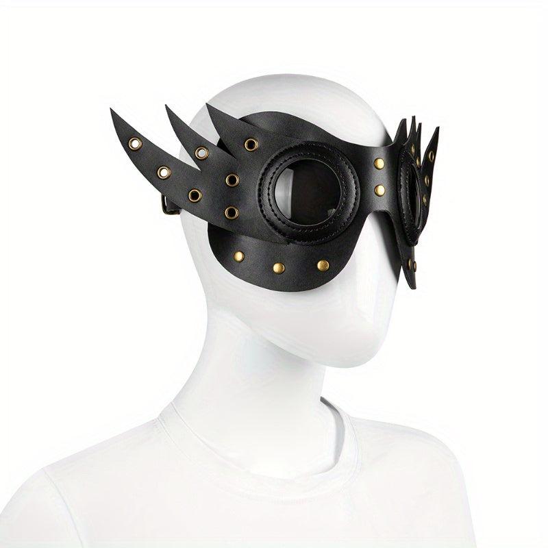 Punk Style Party Decors Half Face Mask PU Leather Eye Mask With Wings