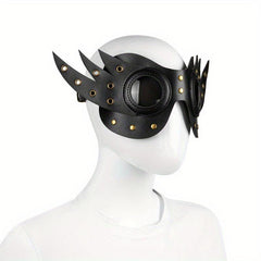 Punk Style Party Decors Half Face Mask PU Leather Eye Mask With Wings