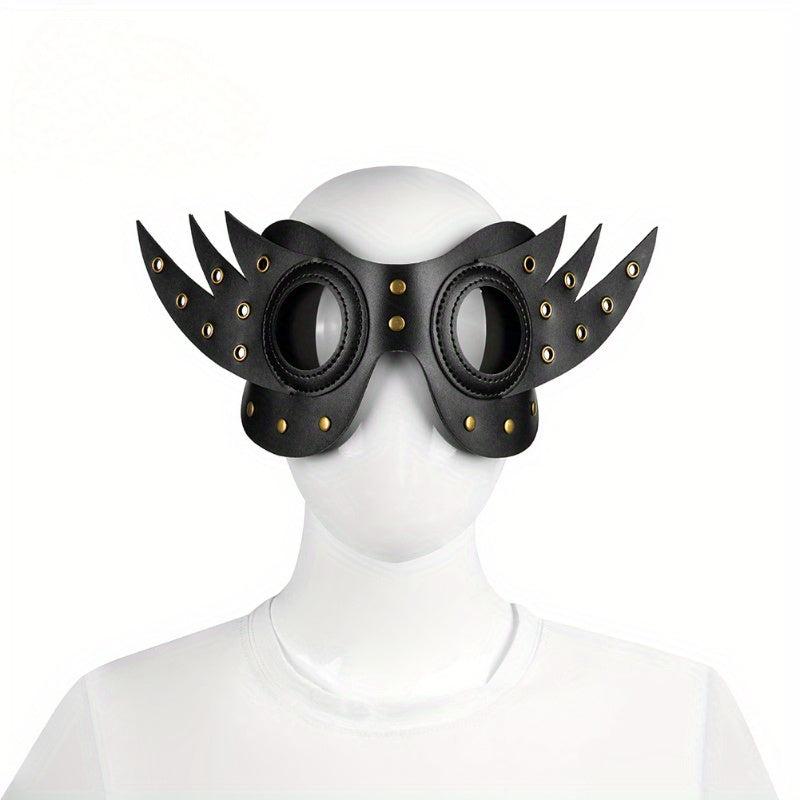 Punk Style Party Decors Half Face Mask PU Leather Eye Mask With Wings