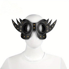 Punk Style Party Decors Half Face Mask PU Leather Eye Mask With Wings