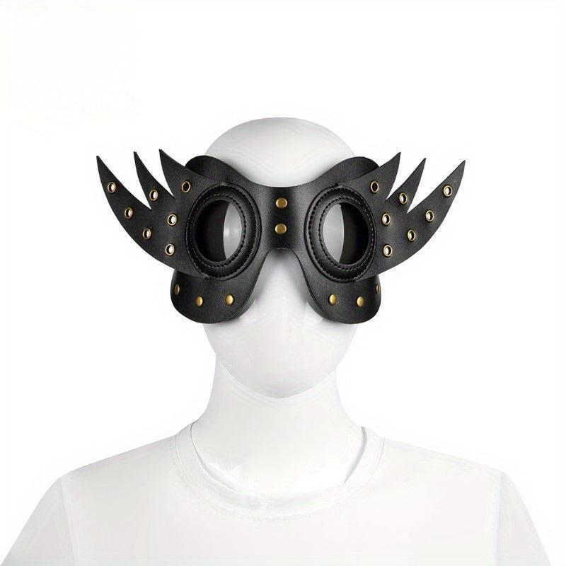 Punk Style Party Decors Half Face Mask PU Leather Eye Mask With Wings
