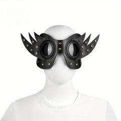 Punk Style Party Decors Half Face Mask PU Leather Eye Mask With Wings