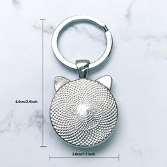 Pomeranian Dog Keychain Ear Shaped Pendant Schnauzer Keyring Key Chain