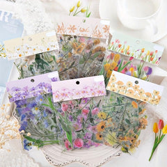 40PCS Plant Flower Stickers Scrapbooking Stationery DIY Material