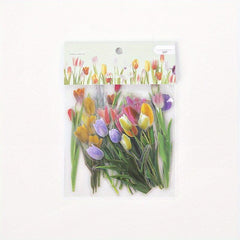 40PCS Plant Flower Stickers Scrapbooking Stationery DIY Material