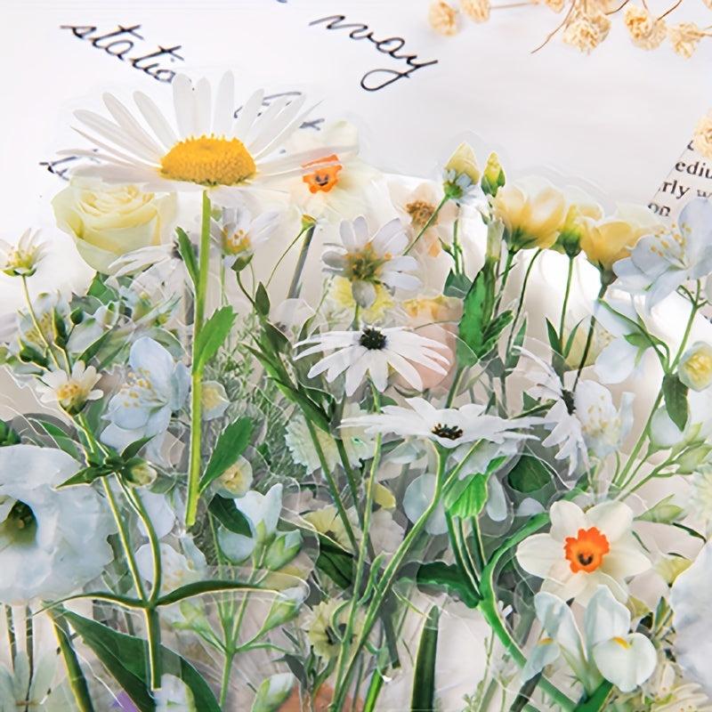 40PCS Plant Flower Stickers Scrapbooking Stationery DIY Material