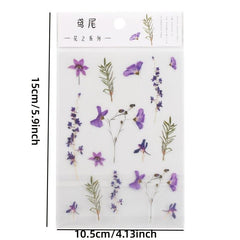 Adorable Plant Pattern Stickers for Scrapbooking and Crafts