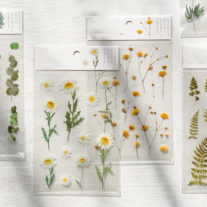 Adorable Plant Pattern Stickers for Scrapbooking and Crafts