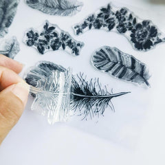Feather Book Clear Stamps Reusable Stationery Student Stamps For Card Making
