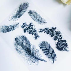 Feather Book Clear Stamps Reusable Stationery Student Stamps For Card Making