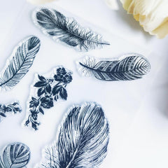 Feather Book Clear Stamps Reusable Stationery Student Stamps For Card Making