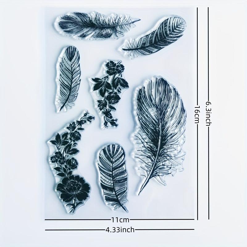 Feather Book Clear Stamps Reusable Stationery Student Stamps For Card Making